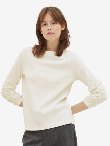 TOM TAILOR DENIM Sweatshirt in White