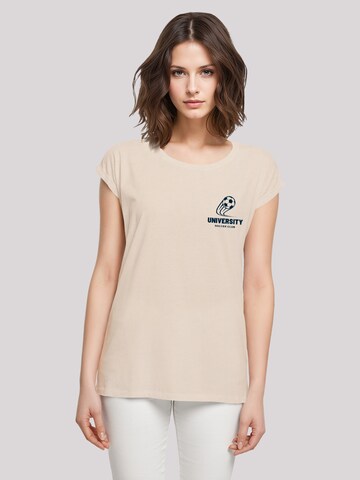 F4NT4STIC T-Shirt 'University Soccer Club Classic Minimalist' in Beige: Vorderseite