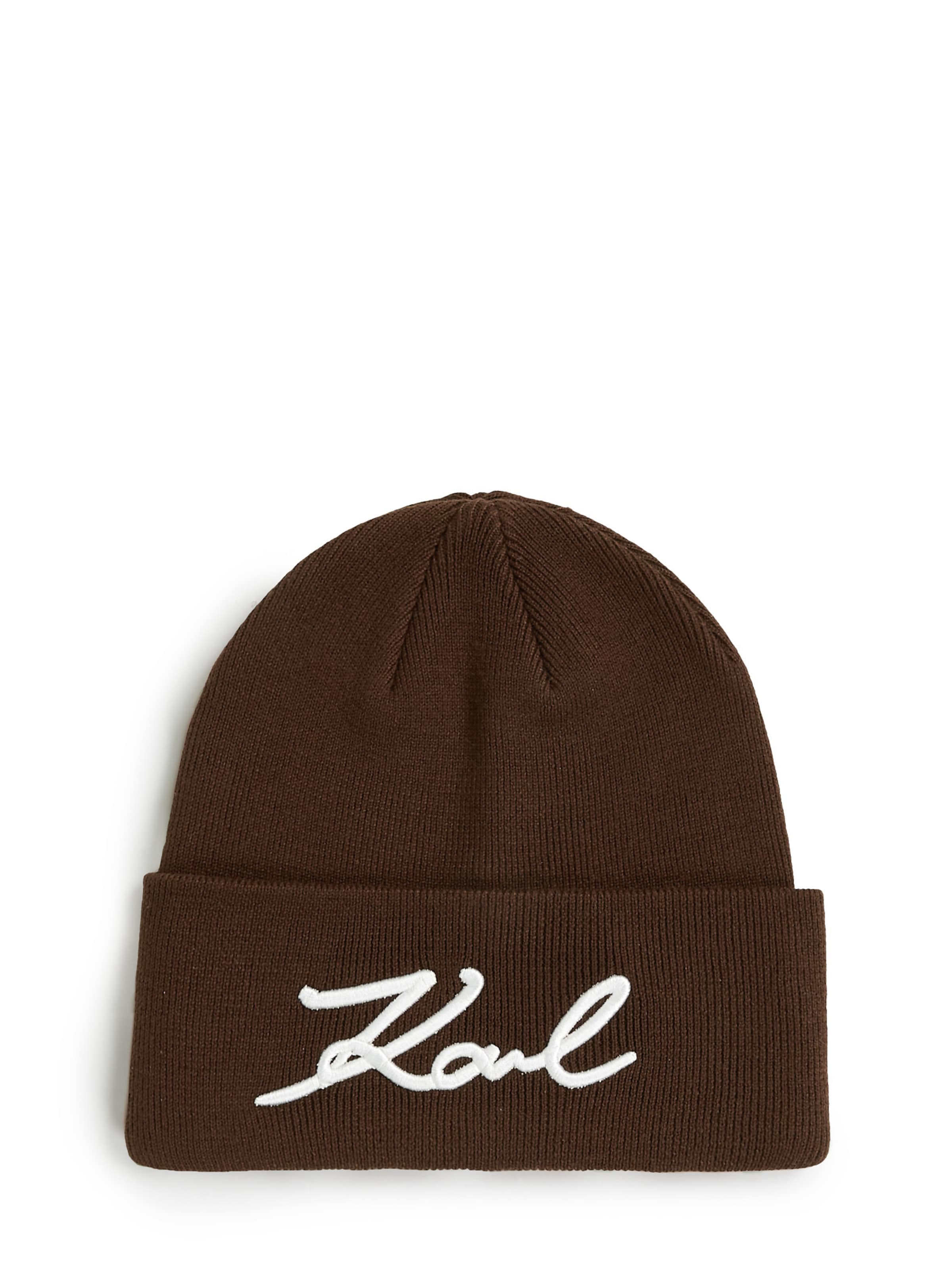 sötét barna / fehér Karl Lagerfeld Sapka, Termék nézet