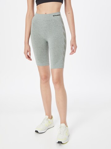 Hummel Skinny Sportbroek 'CI' in Groen: voorkant