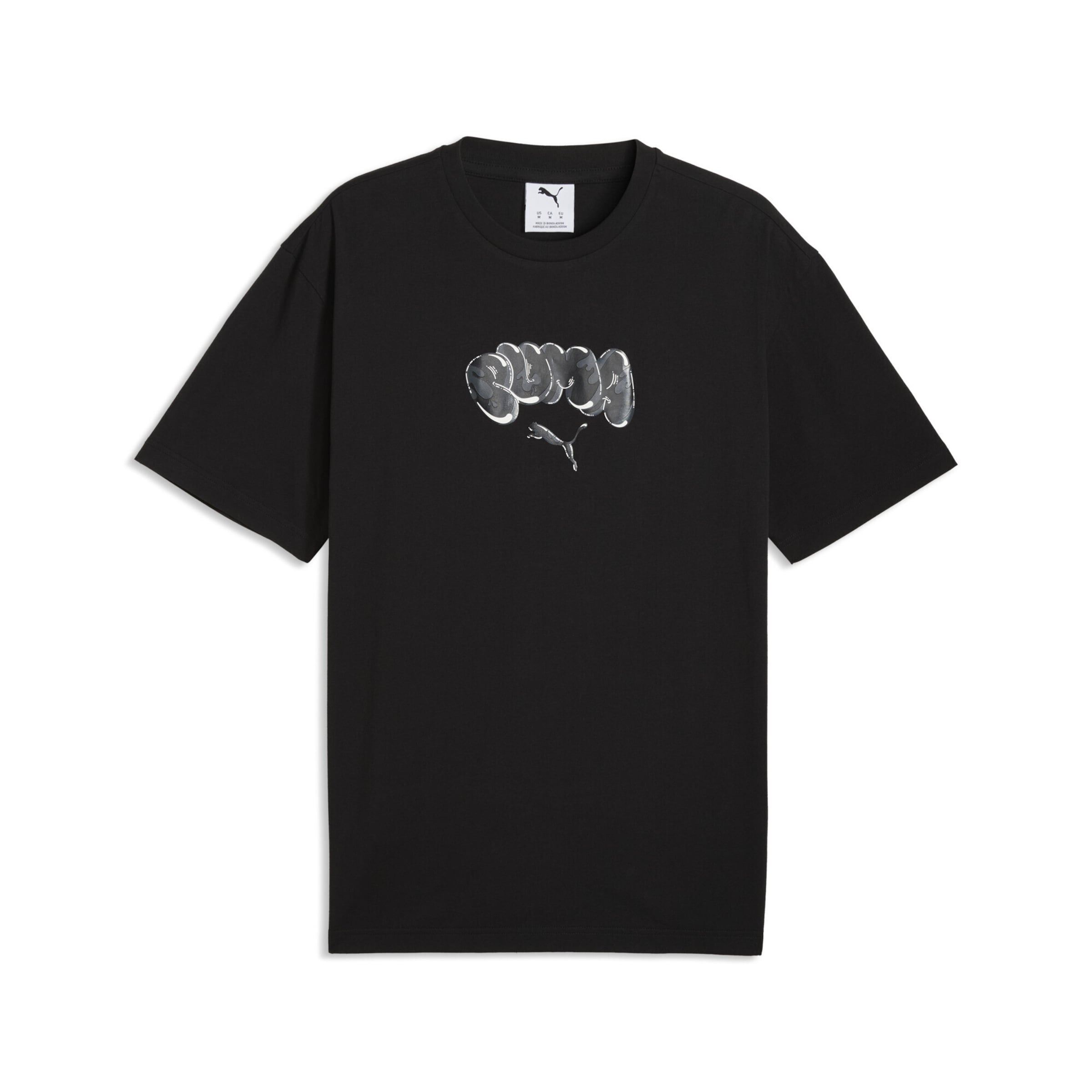 PUMA Shirt 'Balloon Art' in Black: front