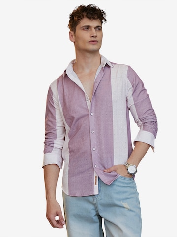 Campus SutraRegular Fit Košulja 'Sasha' - ljubičasta boja: prednji dio