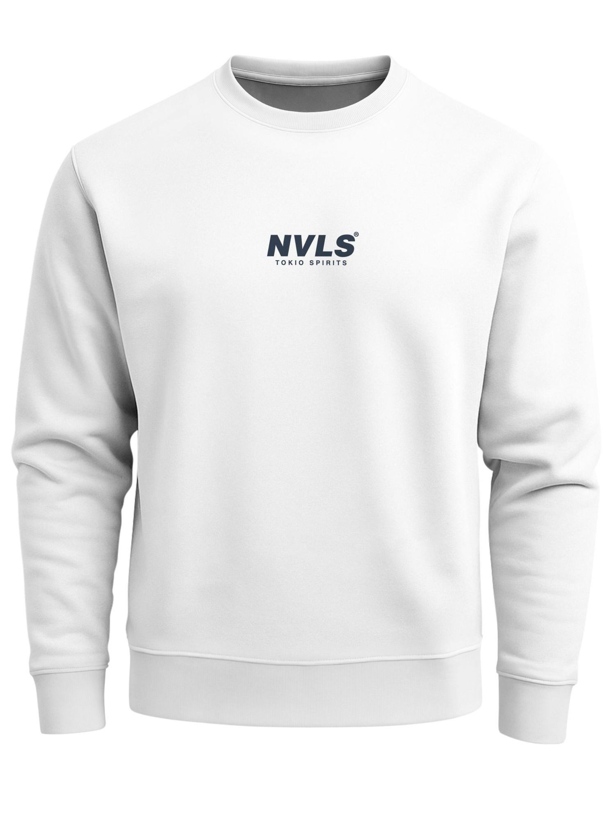 Neverless Sweatshirt 'Tokyo Wave' in White: front