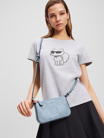 Borsa a tracolla 'IKON' di Karl Lagerfeld in blu: frontale