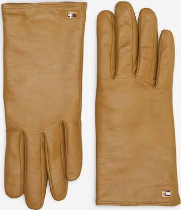 TOMMY HILFIGER Full Finger Gloves in Beige: front