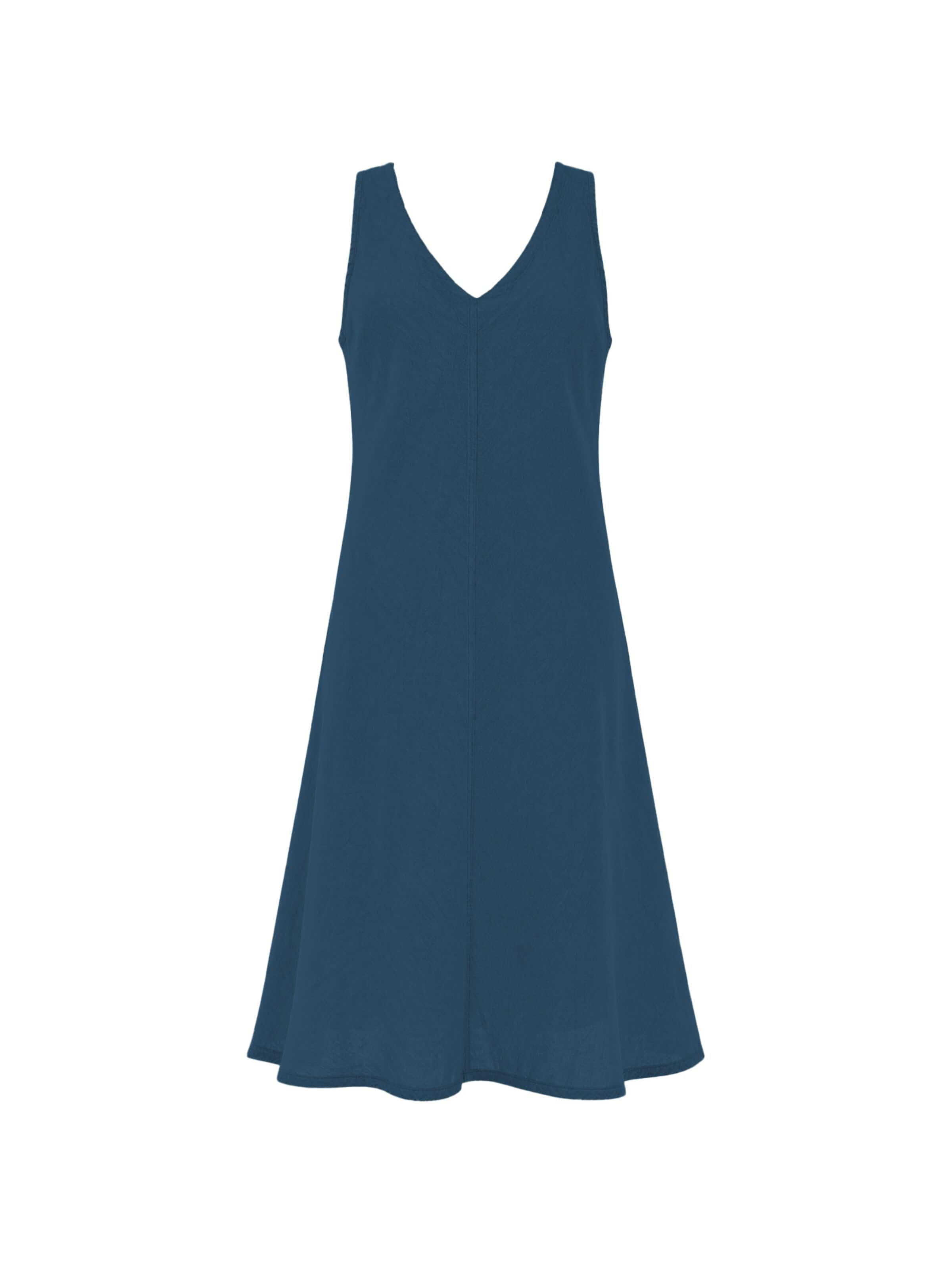 Robe d’été 'V Neck Linen Cami Dress' Haris Cotton en bleu : devant