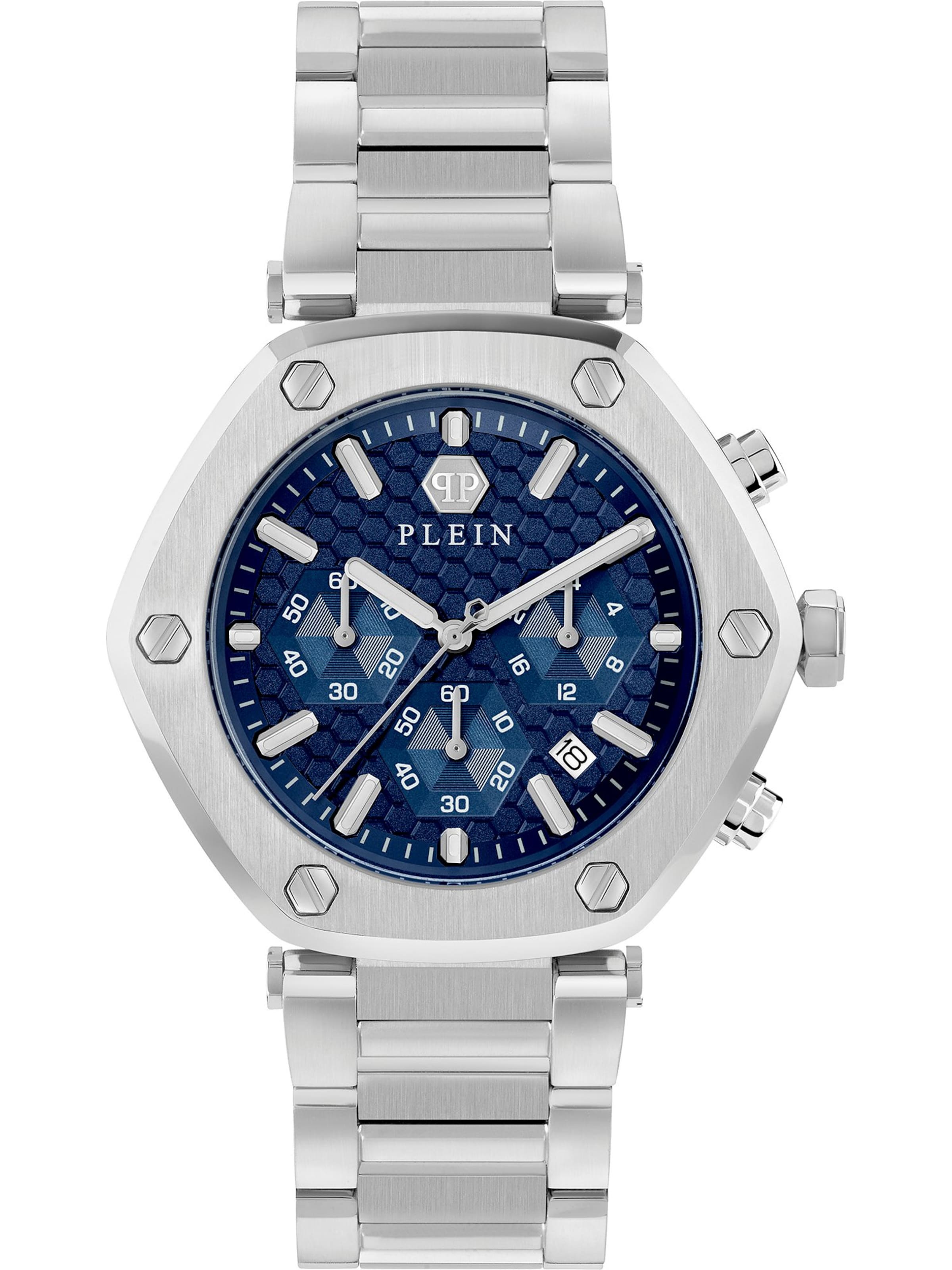 Philipp Plein Analoog horloge in Zilver: voorkant