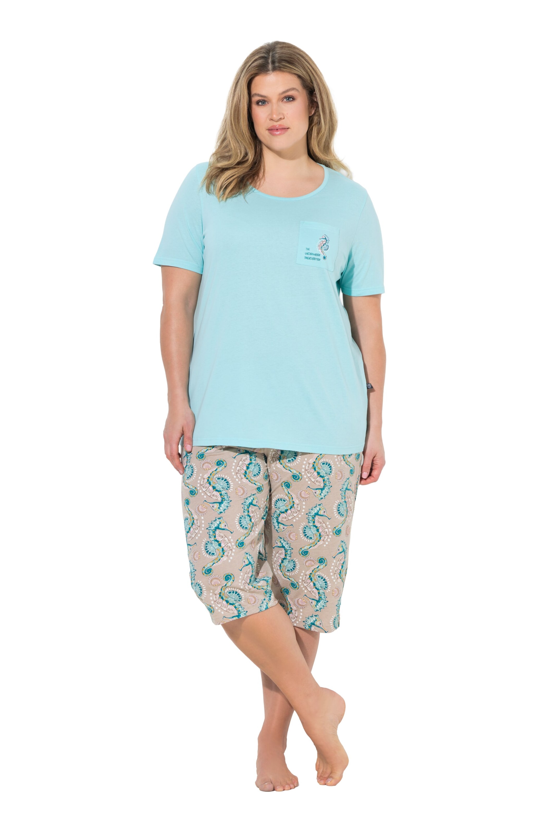 Ulla Popken Pyjama in Blauw