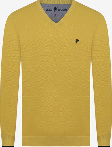 DENIM CULTURE Sweater ' ROMEO ' in Yellow: front