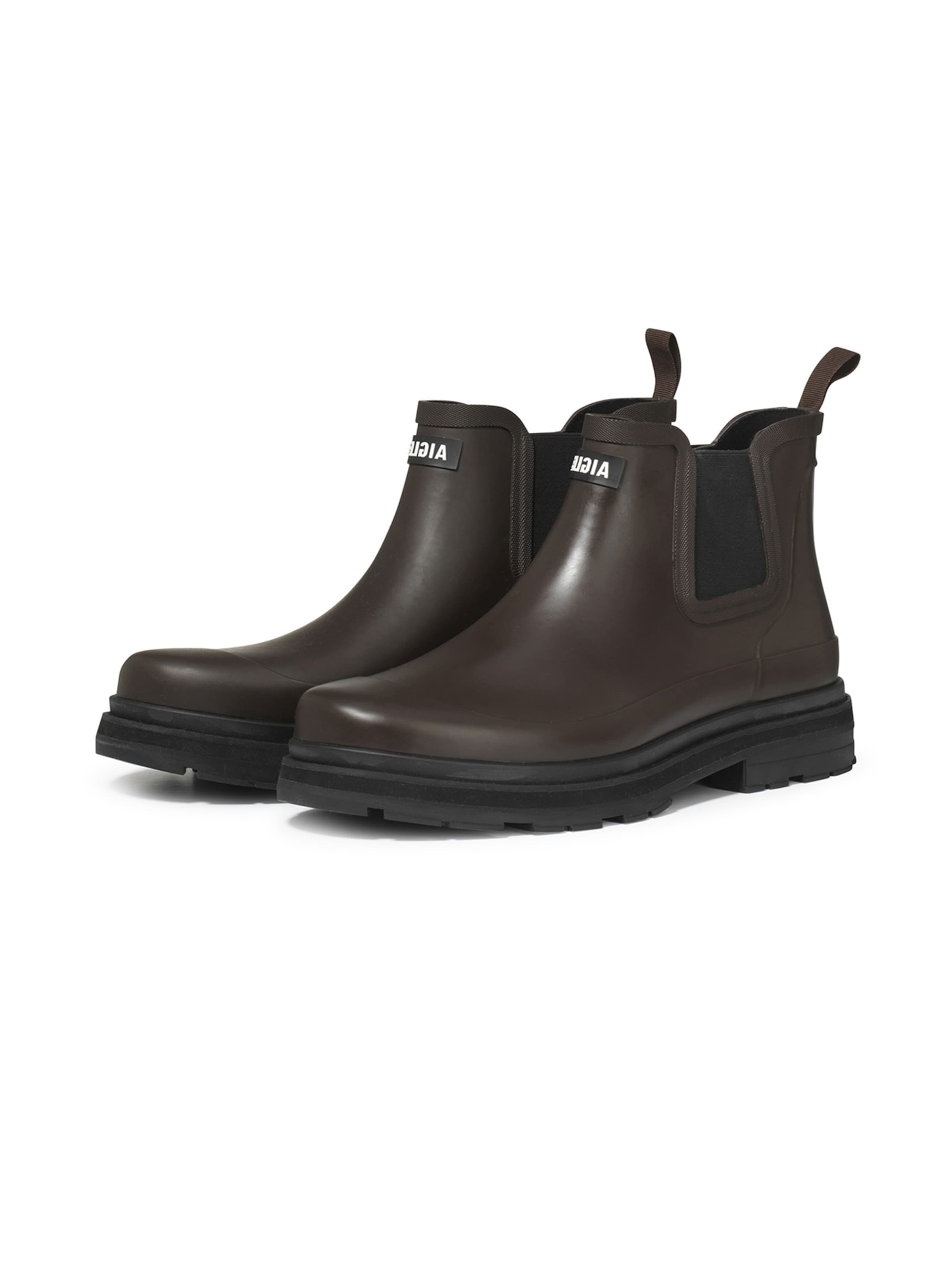 AIGLE Rubber Boots 'Soft Rain' in Brown: front