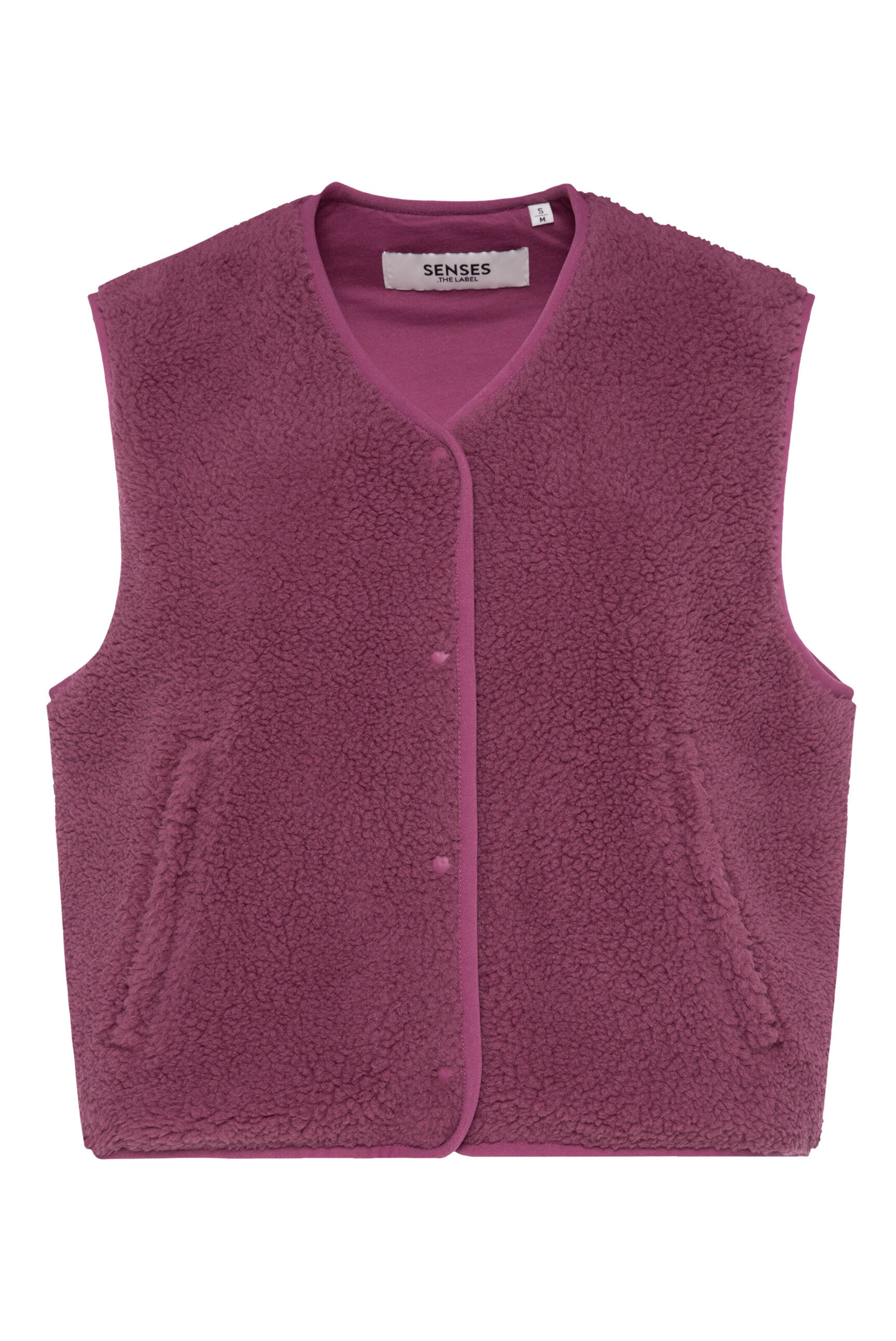 SENSES.THE LABEL Weste SV:EA im Sherpa-Look in Rot: Vorderseite