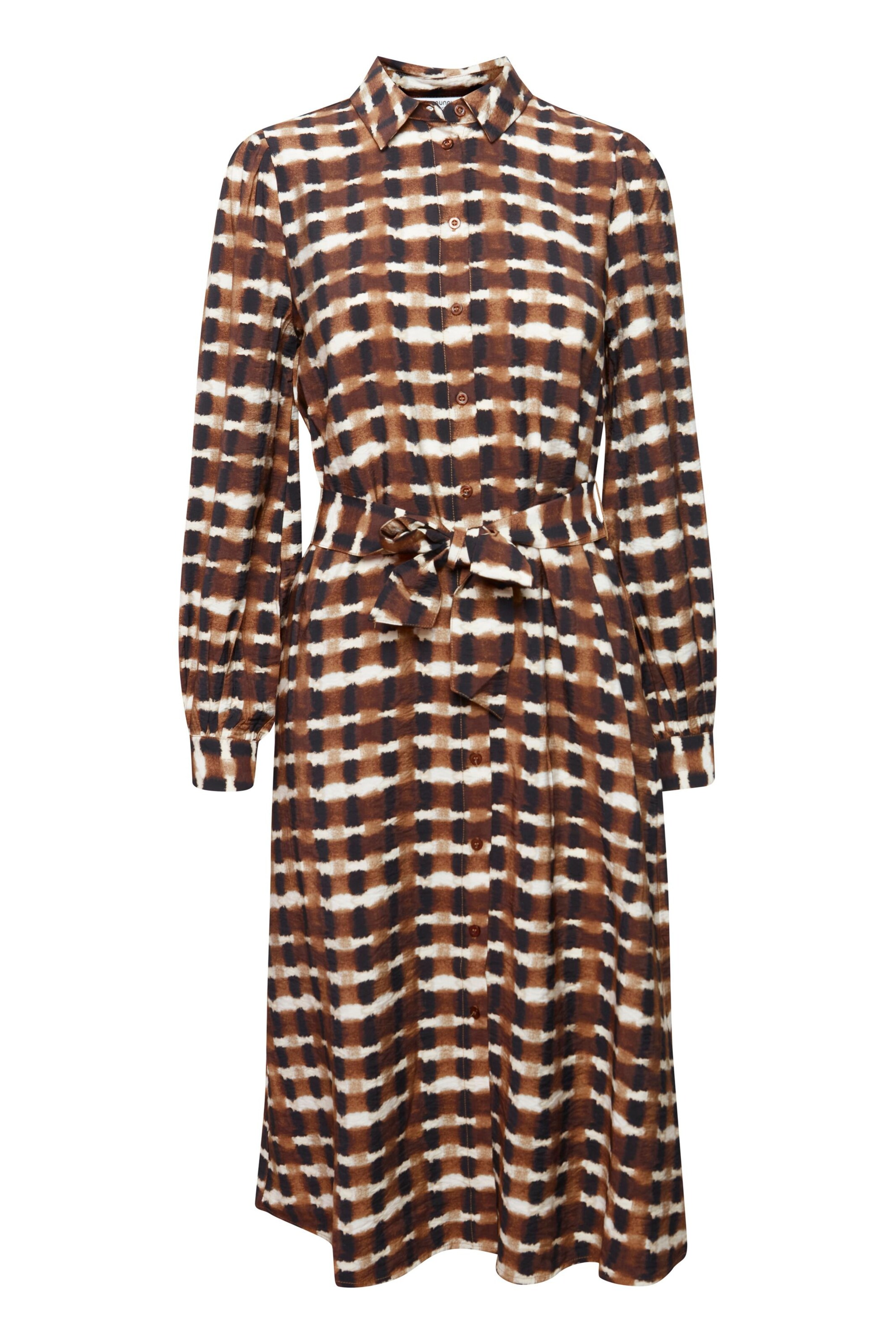 b.young Blusenkleid 'IBINE' in beige / braun, Produktansicht