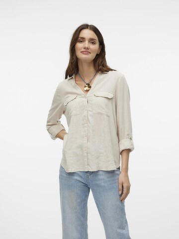 VERO MODA Blouse 'LINN' in Grijs: voorkant