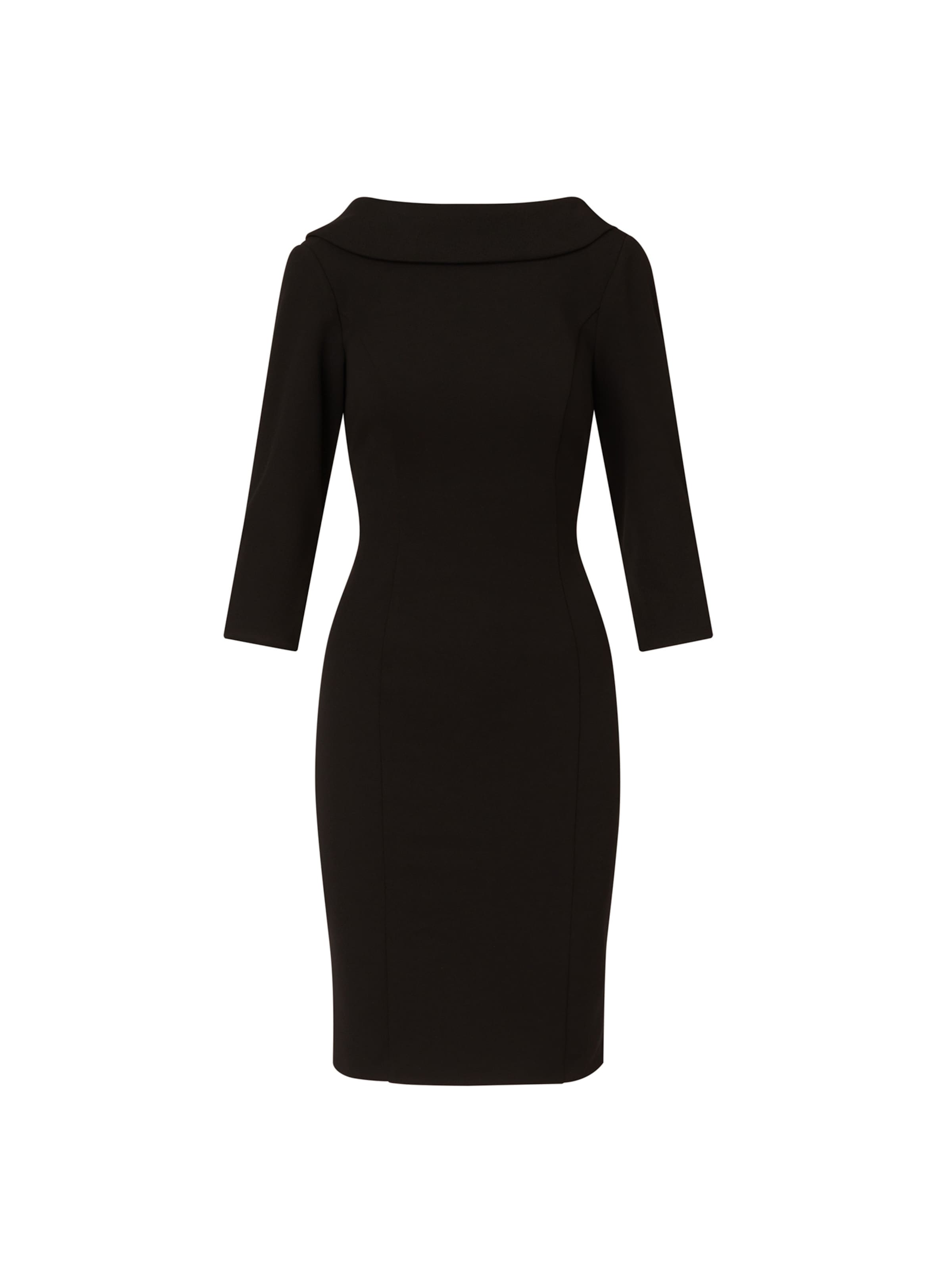 Adrianna Papell Dress 'Rolled Neck Crepe' in Black: front