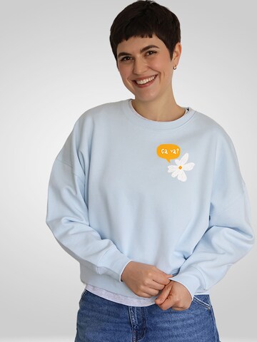 Kultgut Sweater 'Ça va ?' in Blue