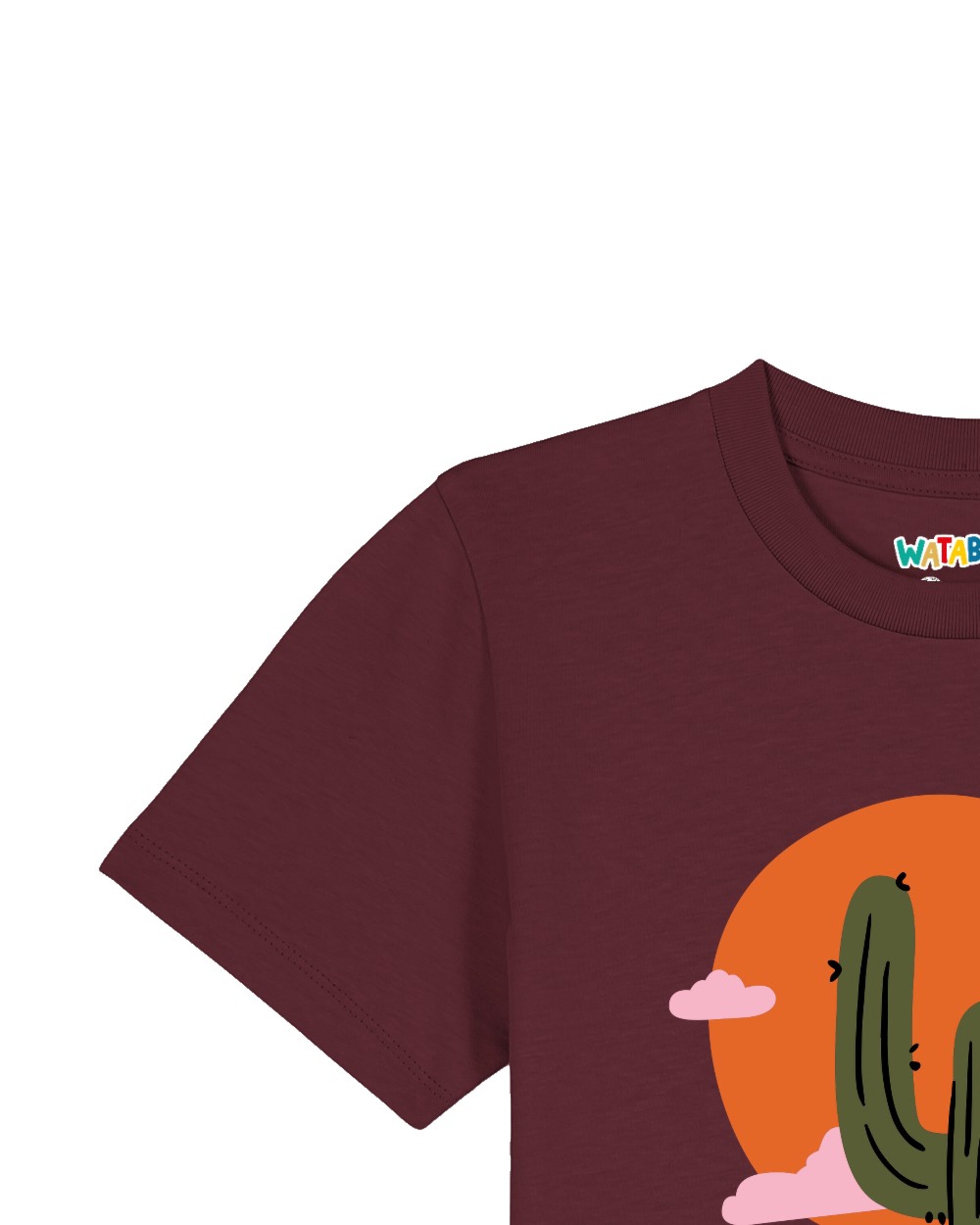 watabout.kids Shirt 'Kaktus im Sonnenuntergang' in Red