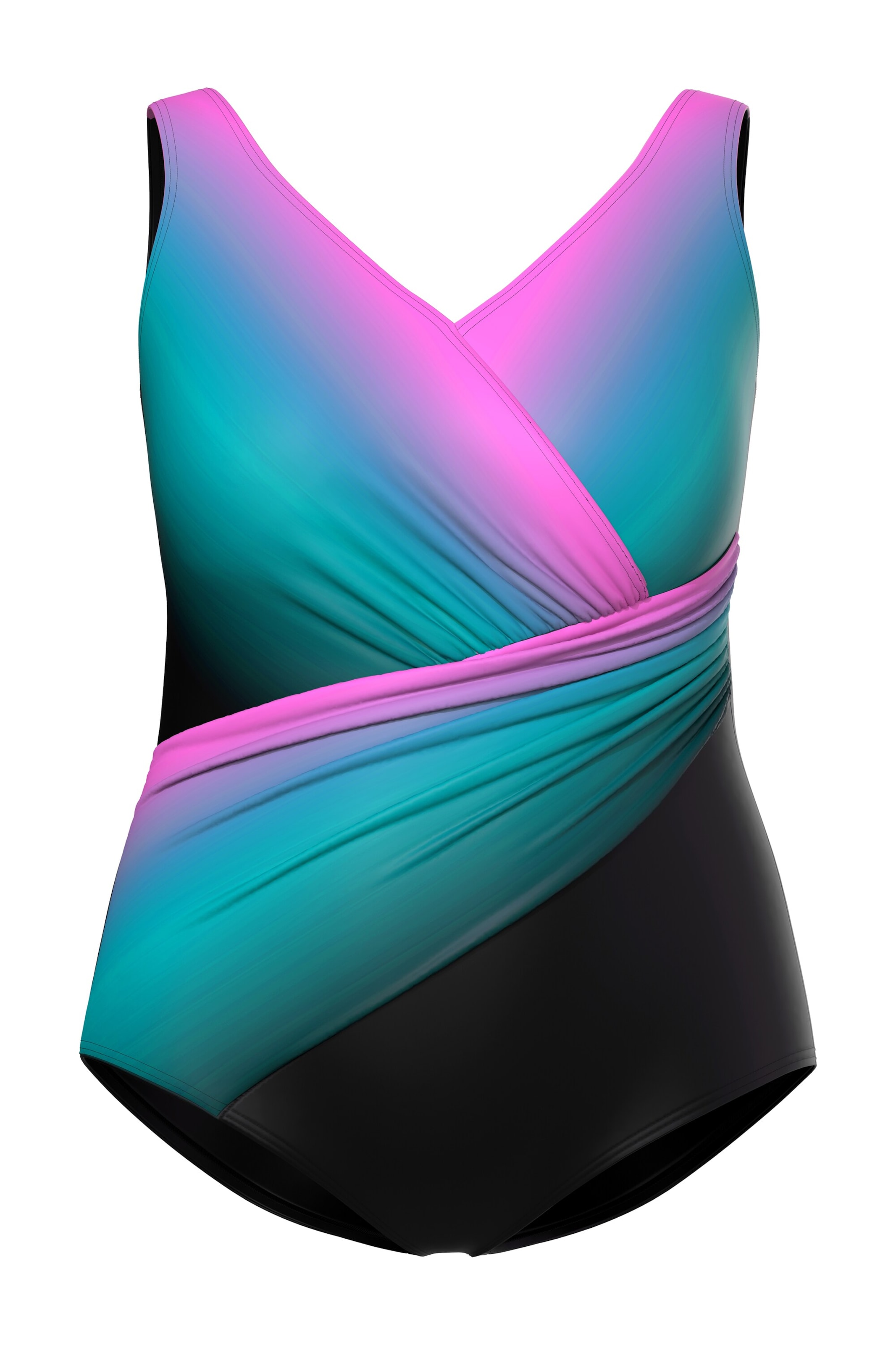 Ulla Popken Badpak in Zwart: voorkant