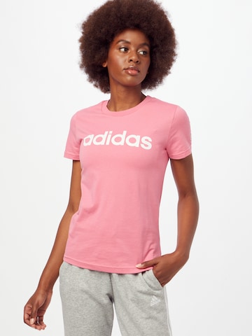 ADIDAS SPORTSWEAR Funkcionalna majica 'Essentials Logo' | roza barva: sprednja stran