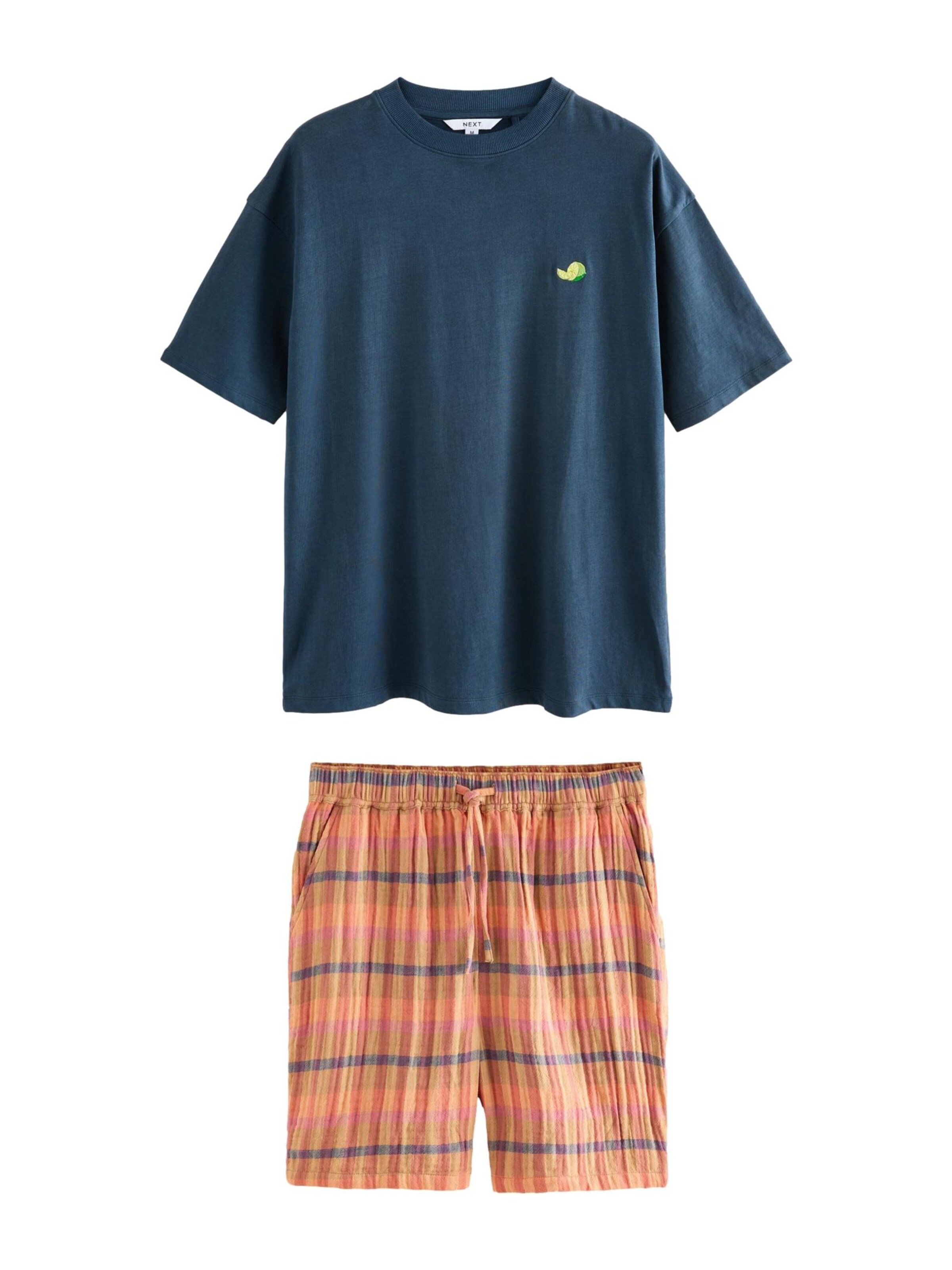 Next Пижама короткая в Синий: спереди