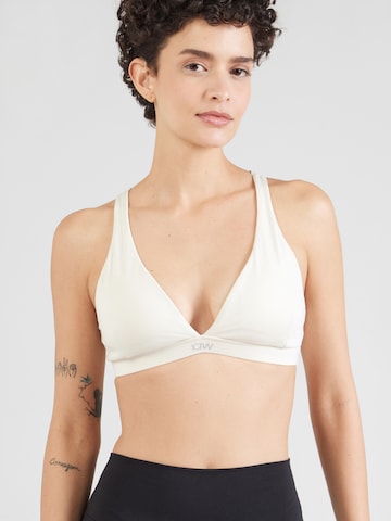 ICANIWILL Trojúhelníková Sportovní podprsenka 'Luxe' – bílá: přední strana