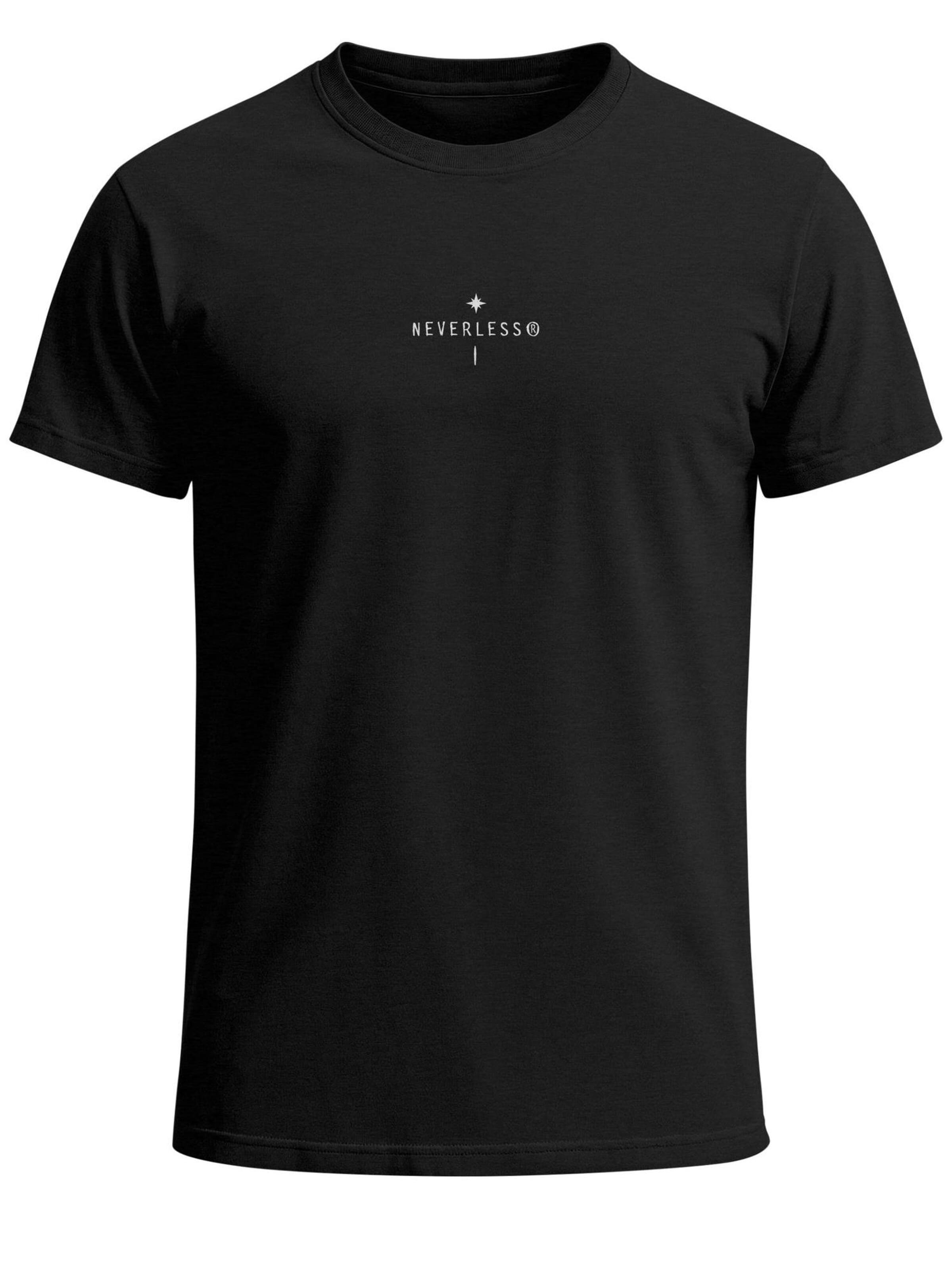 Neverless Shirt 'Kompass Outdoor'‌ in Schwarz: Vorderseite