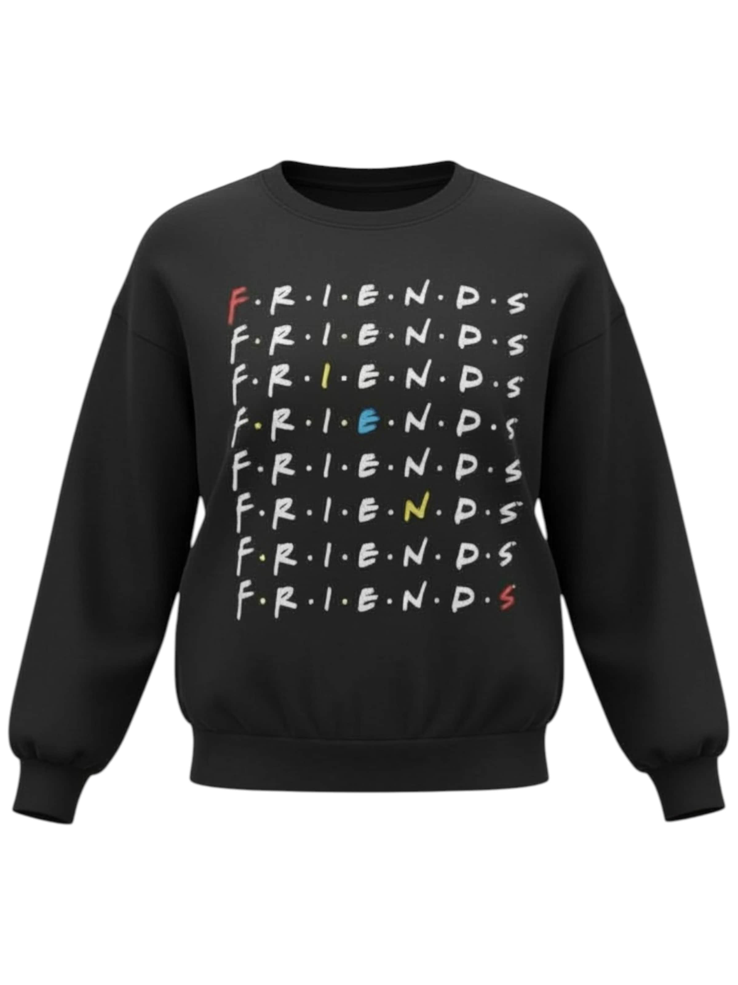 Warner Bros Sweatshirt 'Friends' in Black: front