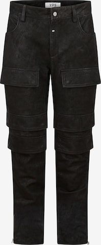 Coupe slim Pantalon cargo 'Morten tahari' Young Poets en noir : devant