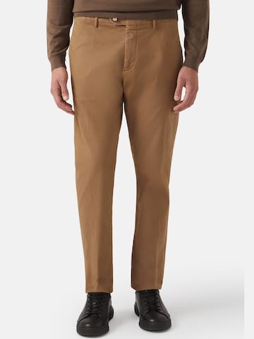 Boggi Milano Regular Trousers with creases in Brown: front