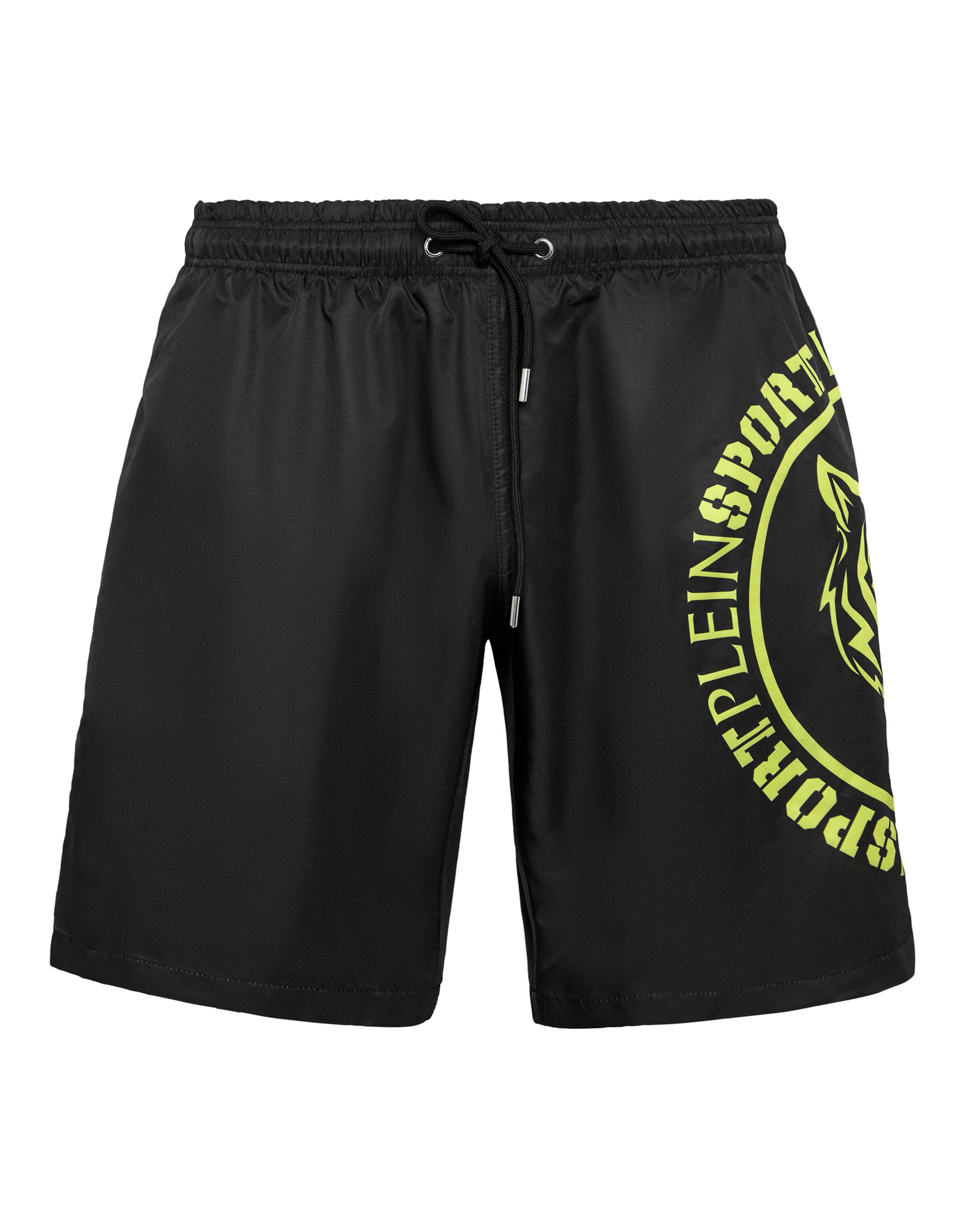 Shorts de bain 'Carbon Tiger' Plein Sport en noir : devant