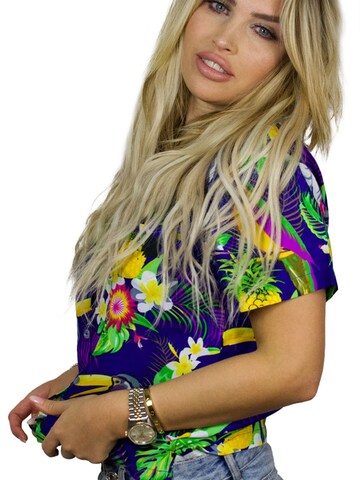 King Kameha Blouse 'Parrot Cockatoo' in Blue