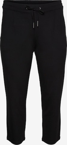 Vero Moda Curve Regular Pleat-Front Pants 'Eva' in Black: front