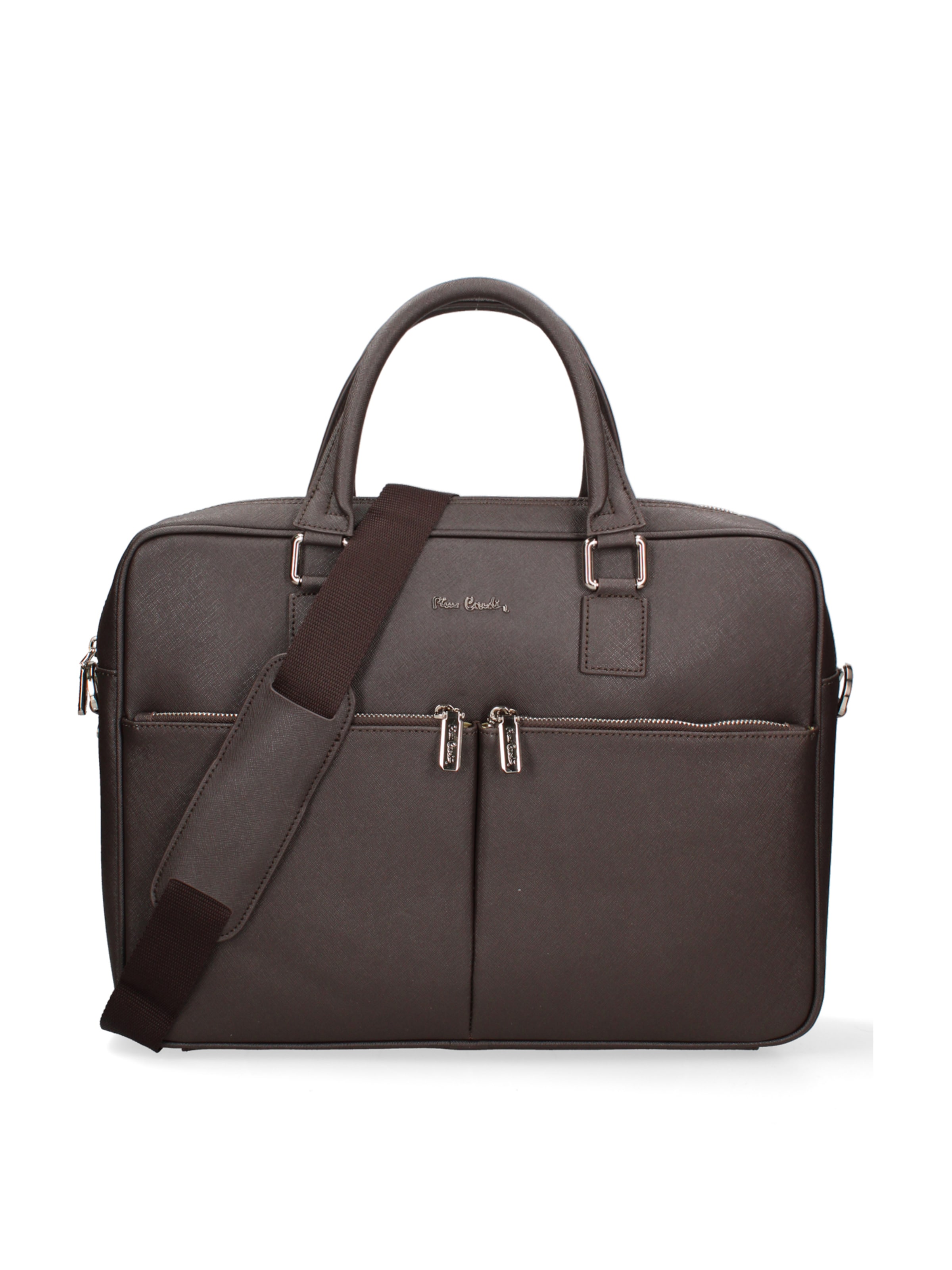 PIERRE CARDIN Document bag in Brown: front
