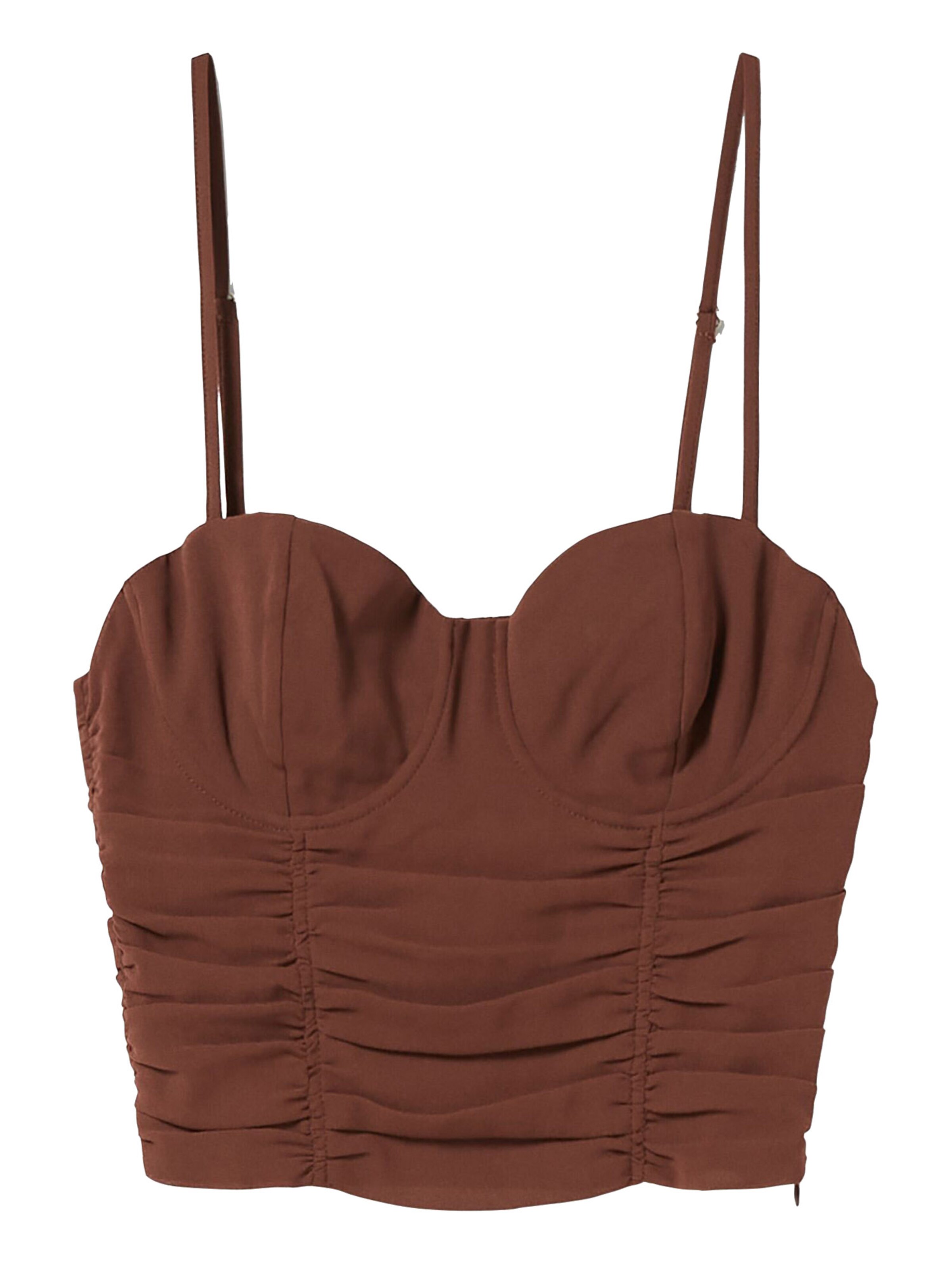 Bershka Top | rjava barva: sprednja stran