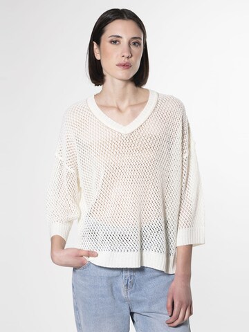 Influencer Sveter 'Holed pattern pull' - Biela: predná strana