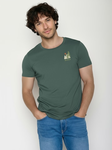 GREENBOMB Shirt ' Guide  Wild Pines ' in Green: front