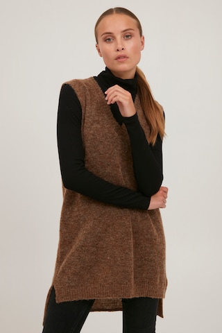 PULZ Jeans Sweater 'PZASTRID' in Brown: front