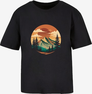 T-shirt 'Sonnenuntergang Berglandschaft' F4NT4STIC en noir : devant