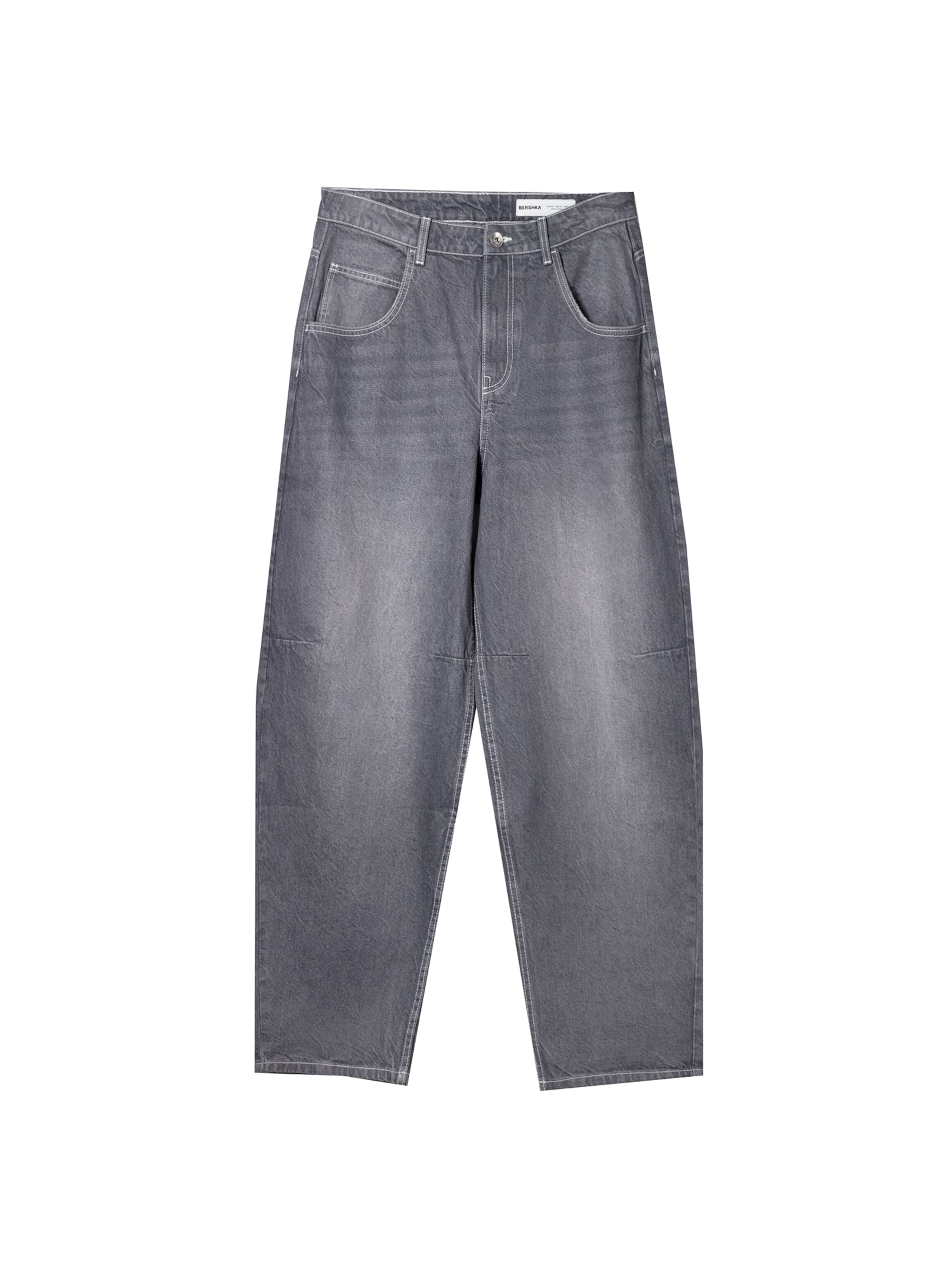 Bershka Lużny krój Jeansy w kolorze szary: przód