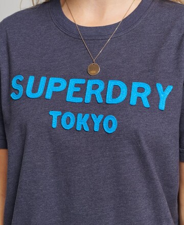 Superdry T-Shirt 'Vintage Stack' in Blau