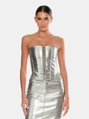 OW Collection Top in Silver: front