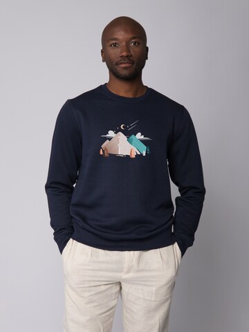 Sweat-shirt 'Night & Clouds' Watapparel en bleu : devant