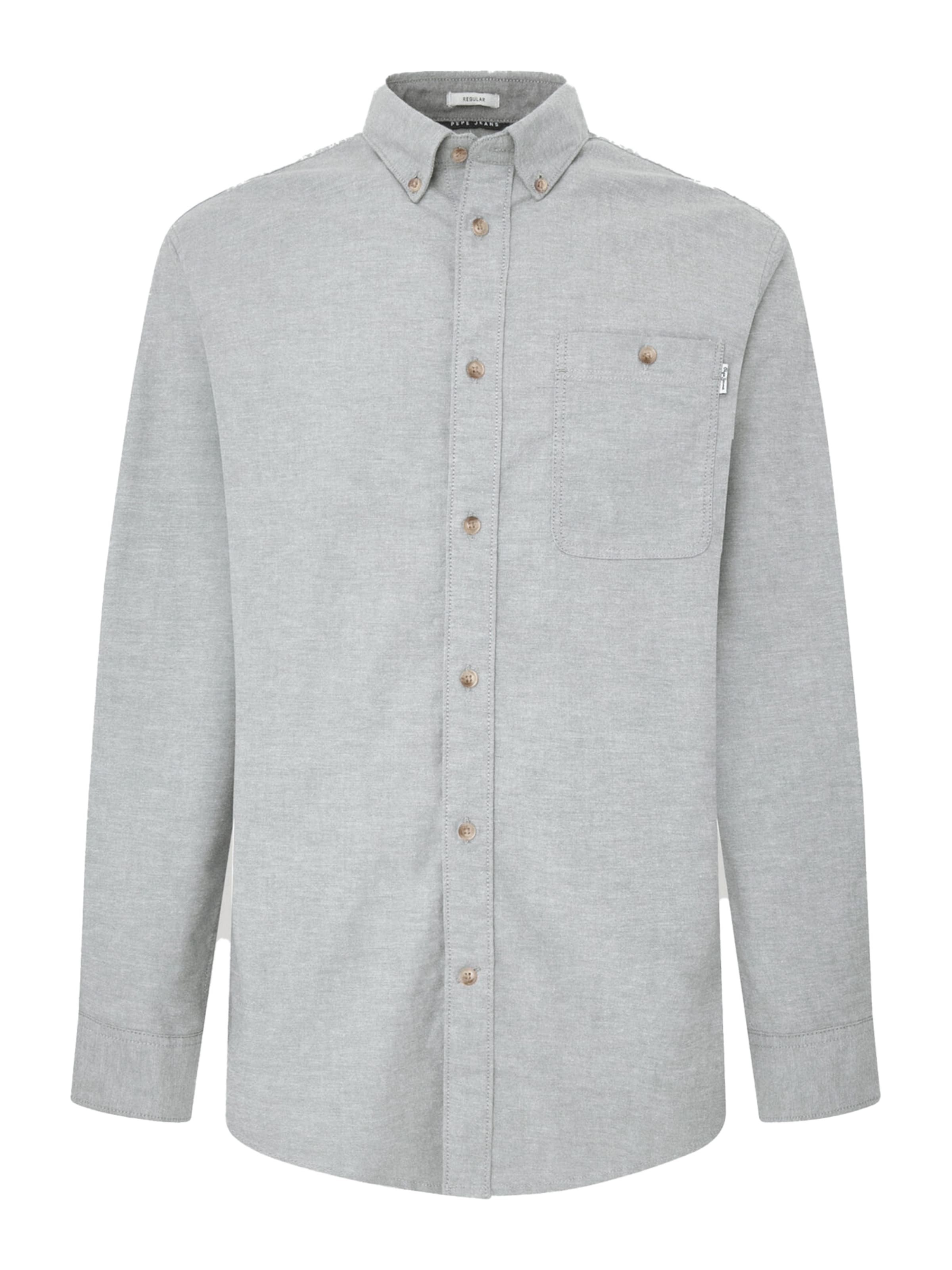 Pepe Jeans - Ajuste regular Camisa 'POU' en verde: frente