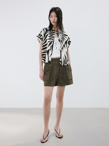 MANGO Bluse 'LIFE' in Beige