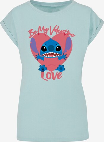 ABSOLUTE CULT Shirt 'Lilo And Stitch - Be My Valentines Love' in Blue: front