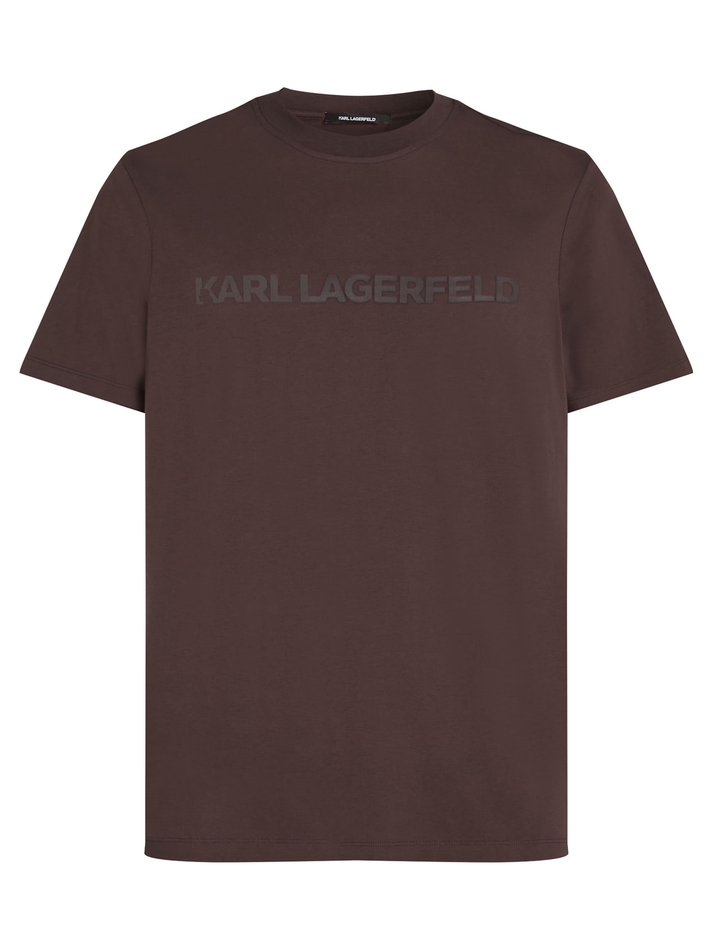 Karl Lagerfeld Koszulka w kolorze ciemnobrązowy / szary / białym, Podgląd produktu