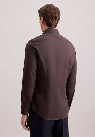Coupe slim Chemise business SEIDENSTICKER en marron