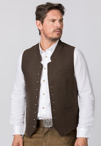 STOCKERPOINT Traditional Vest in Brown: front