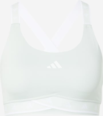 zaļš ADIDAS PERFORMANCE Sporta krūšturis 'Powerimpact Medium-Support Techfit': no priekšpuses