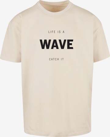 Merchcode Shirt 'Summer - Life Is A Wave' in Beige: front
