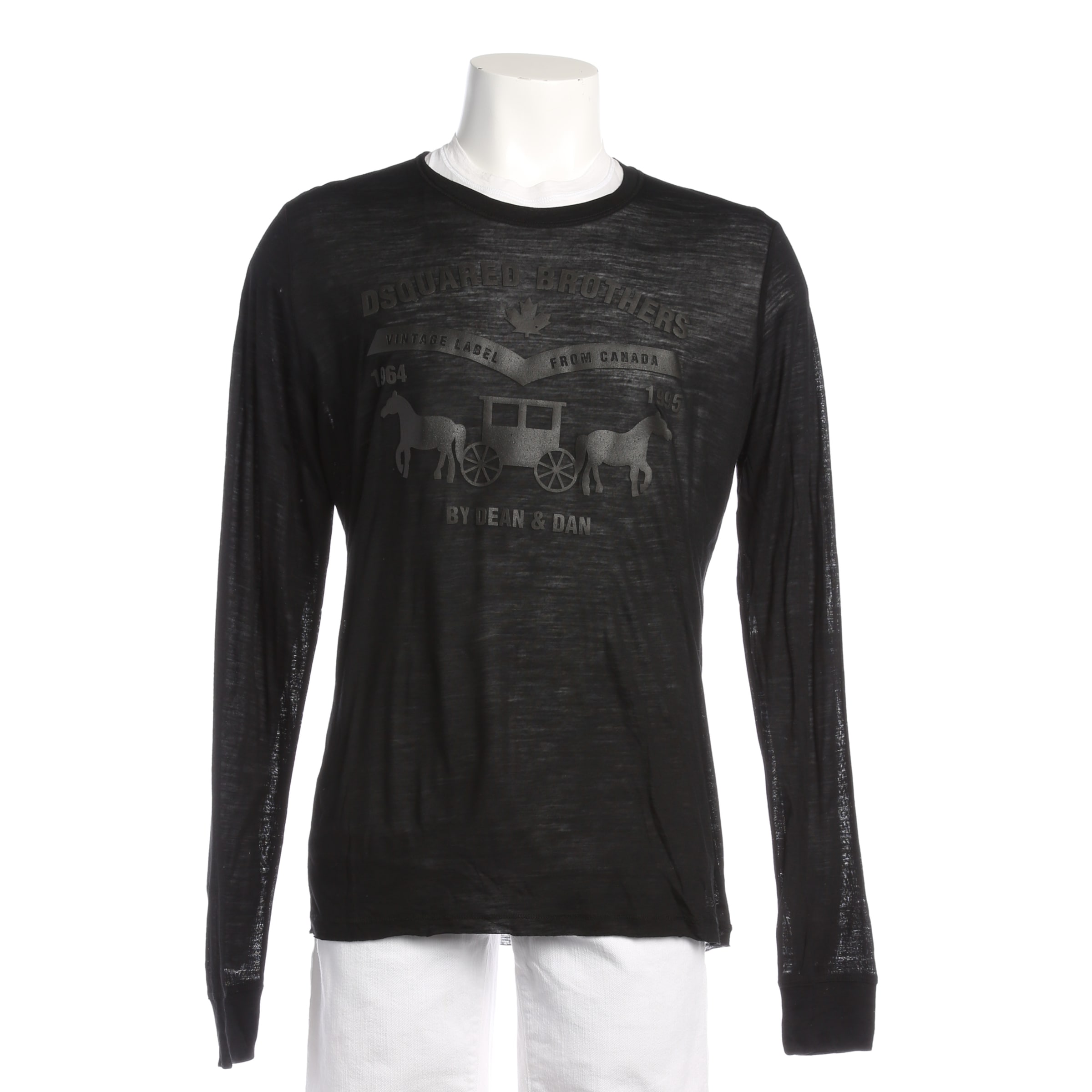 DSQUARED2 Freizeithemd / Shirt / Polohemd langarm M in Schwarz: Vorderseite